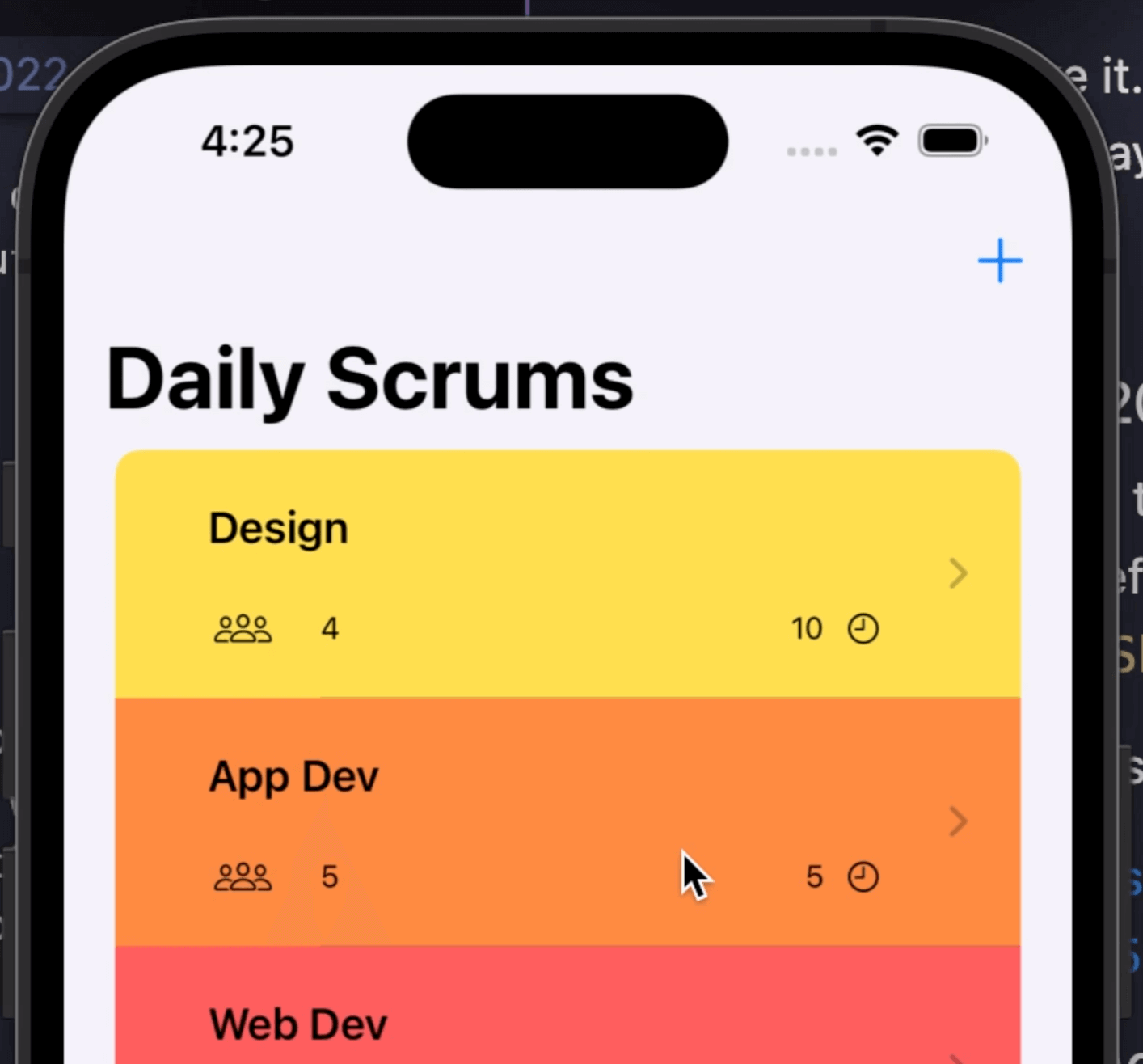 iOS scrum organizer app